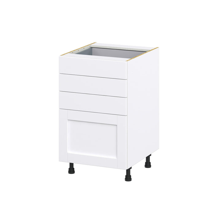 Hugo&Borg Rosemont 21-in W x 34.5-in H x 24-in D Glacier White 4-Drawer Base Fully Assembled Cabinet (Recessed Panel Style)