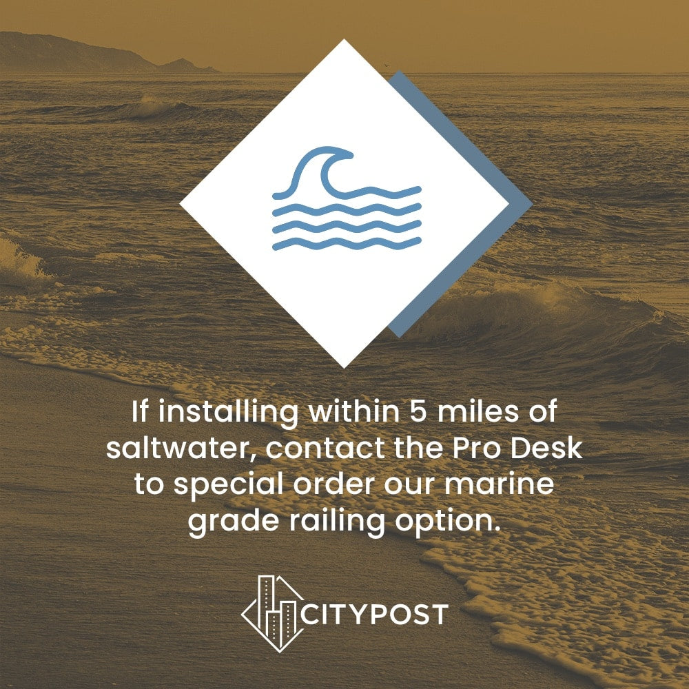 CityPost Face Mount x 36-in Grey Steel Deck Cable Rail Kit