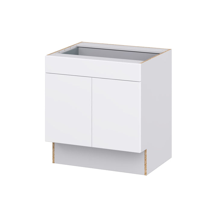 Hugo&Borg Lasalle 30-in W x 32.5-in H x 25-in D Bright White Slab 1-Drawer Base Fully Assembled Cabinet (Flat Panel Slab Style)