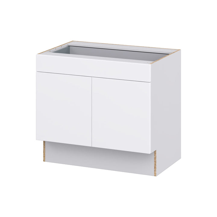 Hugo&Borg Lasalle 36-in W x 32.5-in H x 25-in D Bright White Slab 1-Drawer Base Fully Assembled Cabinet (Flat Panel Slab Style)