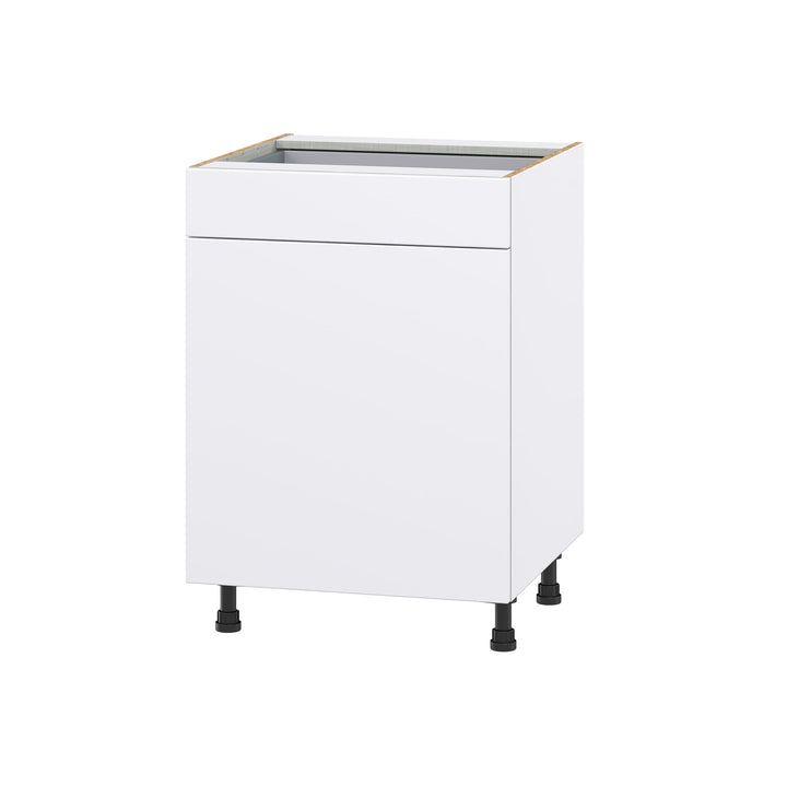 Hugo&Borg Lasalle 24-in W x 34.5-in H x 24-in D Bright White Slab 1-Drawer Base Fully Assembled Cabinet (Flat Panel Slab Style)