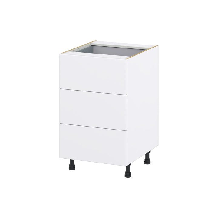 Hugo&Borg Lasalle 21-in W x 34.5-in H x 24-in D Bright White Slab 4-Drawer Base Fully Assembled Cabinet (Flat Panel Style)