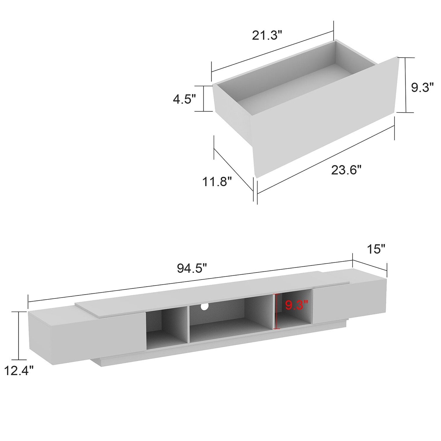 FUFU&GAGA Modern/Contemporary White Tv Cabinet (Accommodates TVs more than 70-in)