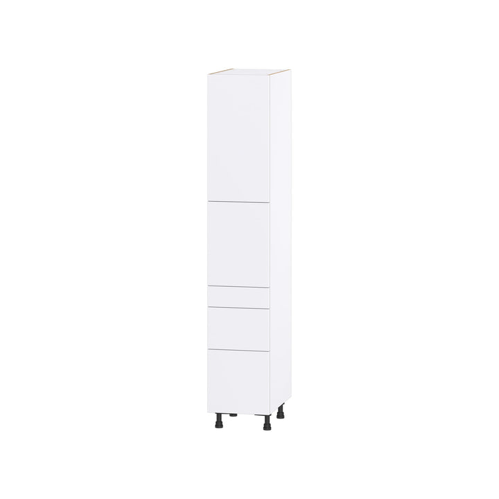Hugo&Borg Lasalle 15-in W x 84.5-in H x 24-in D Bright White Slab 5-Drawer Pantry Fully Assembled Cabinet (Flat Panel Slab Style)