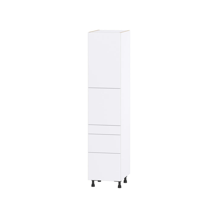 Hugo&Borg Lasalle 18-in W x 84.5-in H x 24-in D Bright White Slab 5-Drawer Pantry Fully Assembled Cabinet (Flat Panel Slab Style)