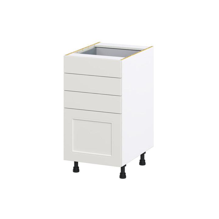 Hugo&Borg Belcourt 18-in W x 34.5-in H x 24-in D Gray Painted 4-Drawer Base Fully Assembled Cabinet (Recessed Panel Style)