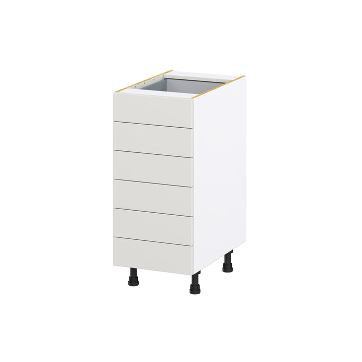 Hugo&Borg Belcourt 15-in W x 34.5-in H x 24-in D Gray Painted 6-Drawer Base Fully Assembled Cabinet (Recessed Panel Style)