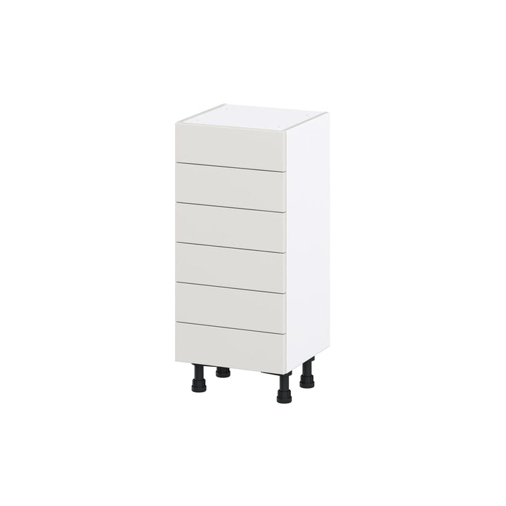Hugo&Borg Belcourt 15-in W x 34.5-in H x 14-in D Gray Painted 6-Drawer Base Fully Assembled Cabinet (Recessed Panel Style)