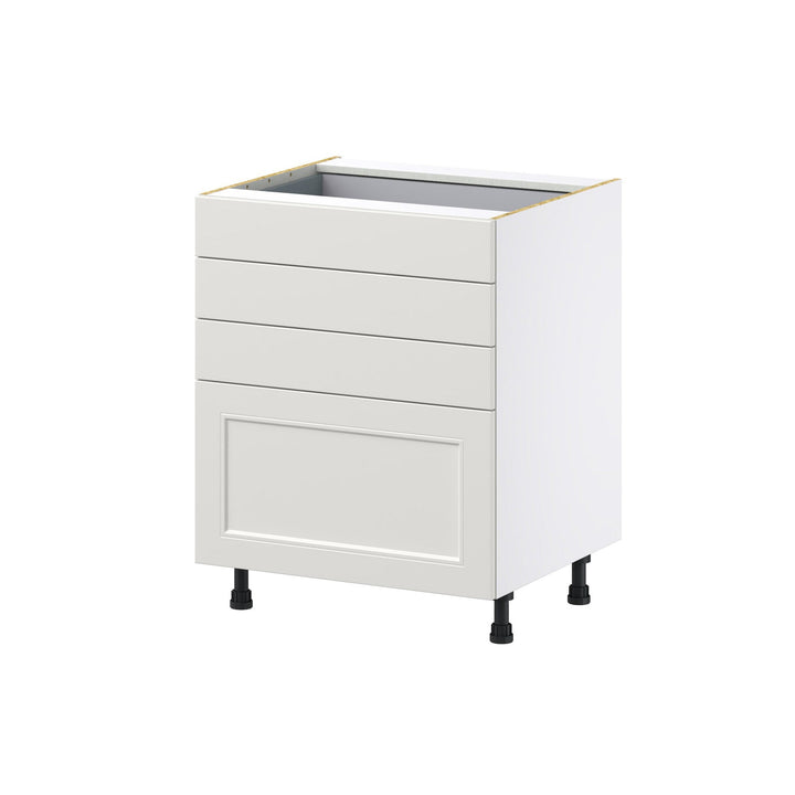 Hugo&Borg Belcourt 27-in W x 34.5-in H x 24-in D Gray Painted 4-Drawer Base Fully Assembled Cabinet (Recessed Panel Style)