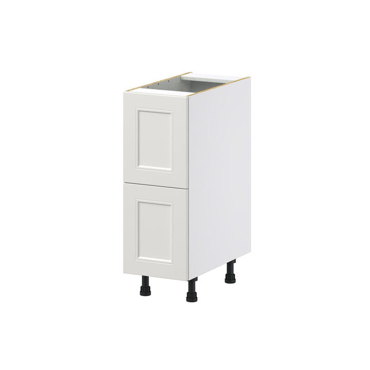 Hugo&Borg Belcourt 12-in W x 34.5-in H x 24-in D Gray Painted 2-Drawer Base Fully Assembled Cabinet (Recessed Panel Style)