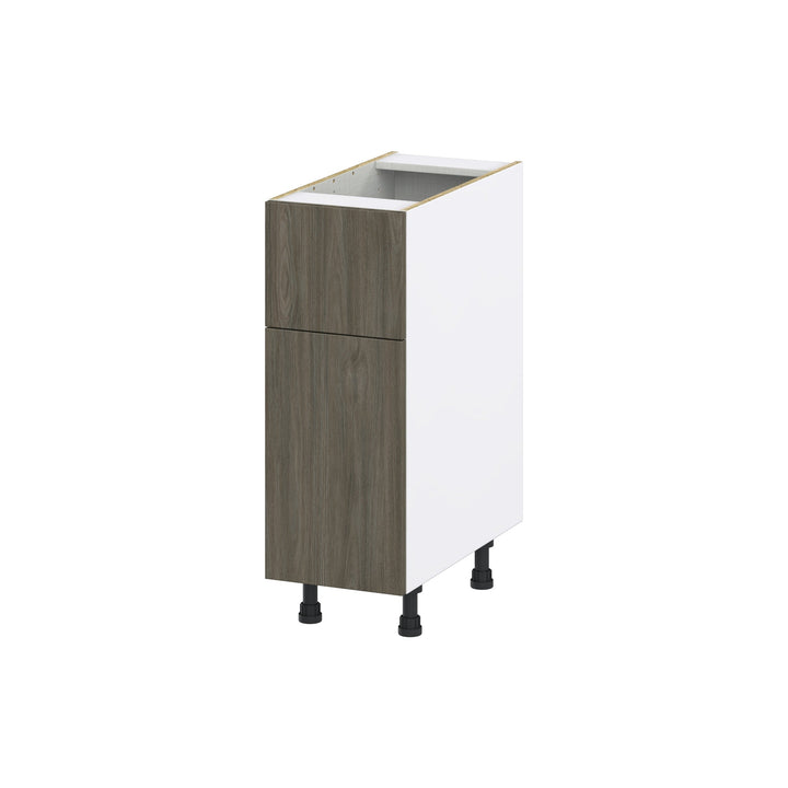 Hugo&Borg Savane 12-in W x 34.5-in H x 25-in D Textmel 1-Drawer Base Fully Assembled Cabinet (Flat Panel Slab Style)