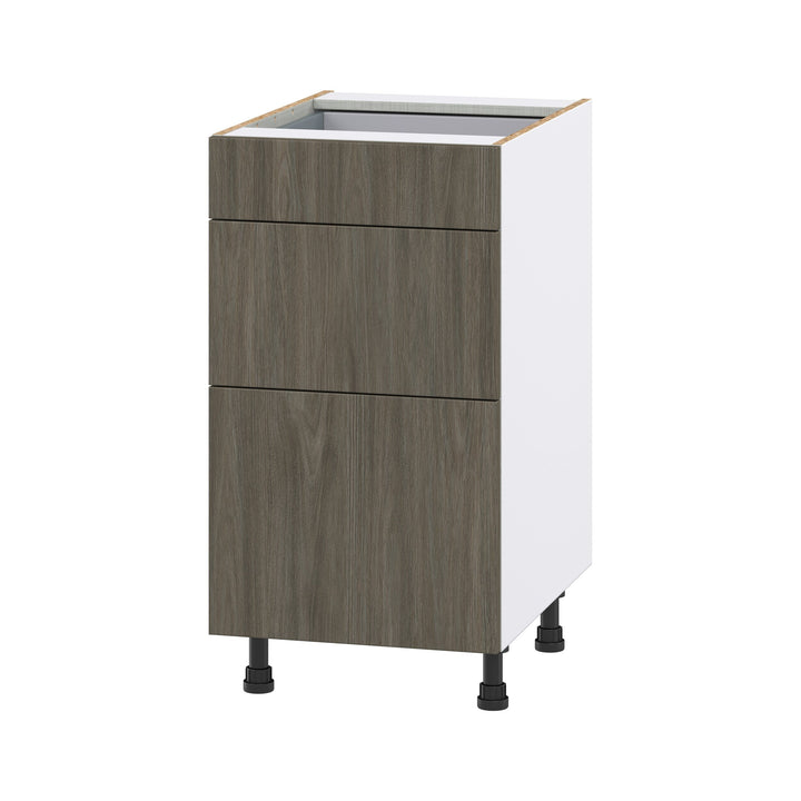 Hugo&Borg Savane 18-in W x 34.5-in H x 24-in D Textmel 3-Drawer Base Fully Assembled Cabinet (Flat Panel Style)