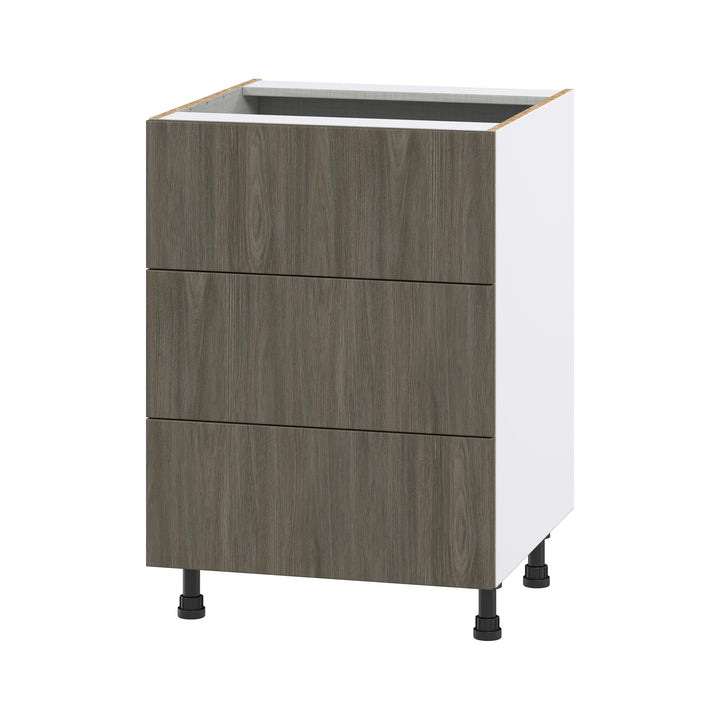 Hugo&Borg Savane 24-in W x 34.5-in H x 24-in D Textmel 3-Drawer Base Fully Assembled Cabinet (Flat Panel Style)