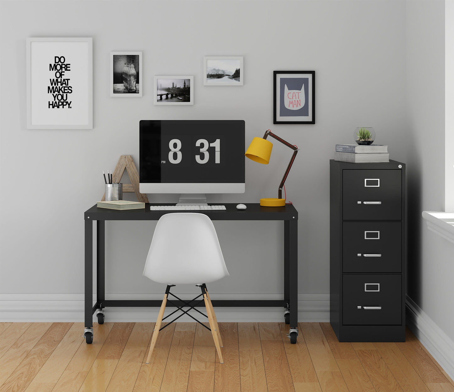 Hirsh Black 3-Drawer 15-in File Cabinet