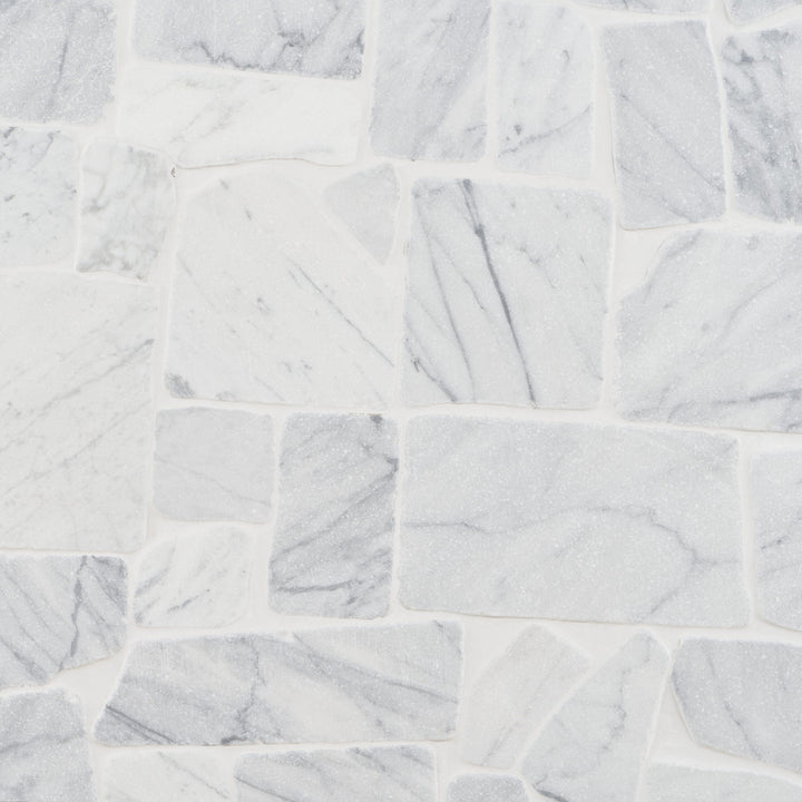 Artmore Tile Landscape Flagstone Carrara 36-in x 36-in Honed Natural stone Marble Marble look Pebble Mosaic Wall Tile product image