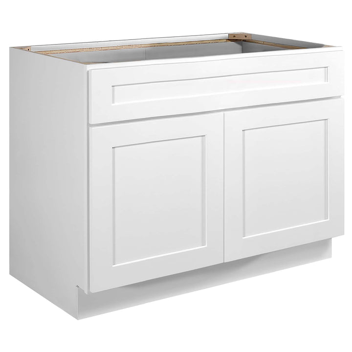Design House Brookings 42-in W x 34.5-in H x 24-in D White Maple Sink Base Ready To Assemble Plywood Cabinet (Recessed Panel Shaker Style)