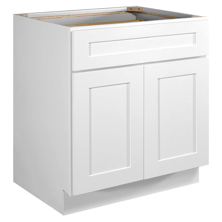 Design House Brookings 30-in W x 34.5-in H x 24-in D White Maple 1-Drawer Base Ready To Assemble Plywood Cabinet (Recessed Panel Shaker Style)
