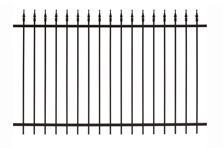 Gilpin 4-ft H x 6-ft W Black Steel Spaced Picket Square-top Decorative Fence Panel