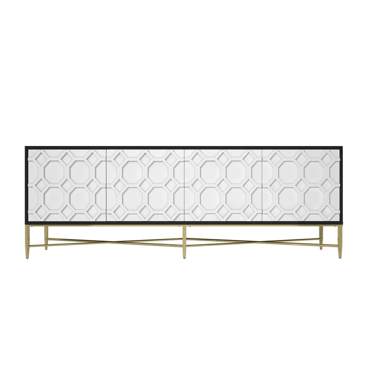 Clihome Modern/Contemporary Black and White Tv Cabinet (Accommodates TVs more than 70-in)