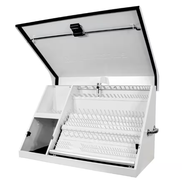 37 in. W x 18 in. D Portable White Triangle Top Tool Chest for Sockets, Wrenches and Screwdrivers