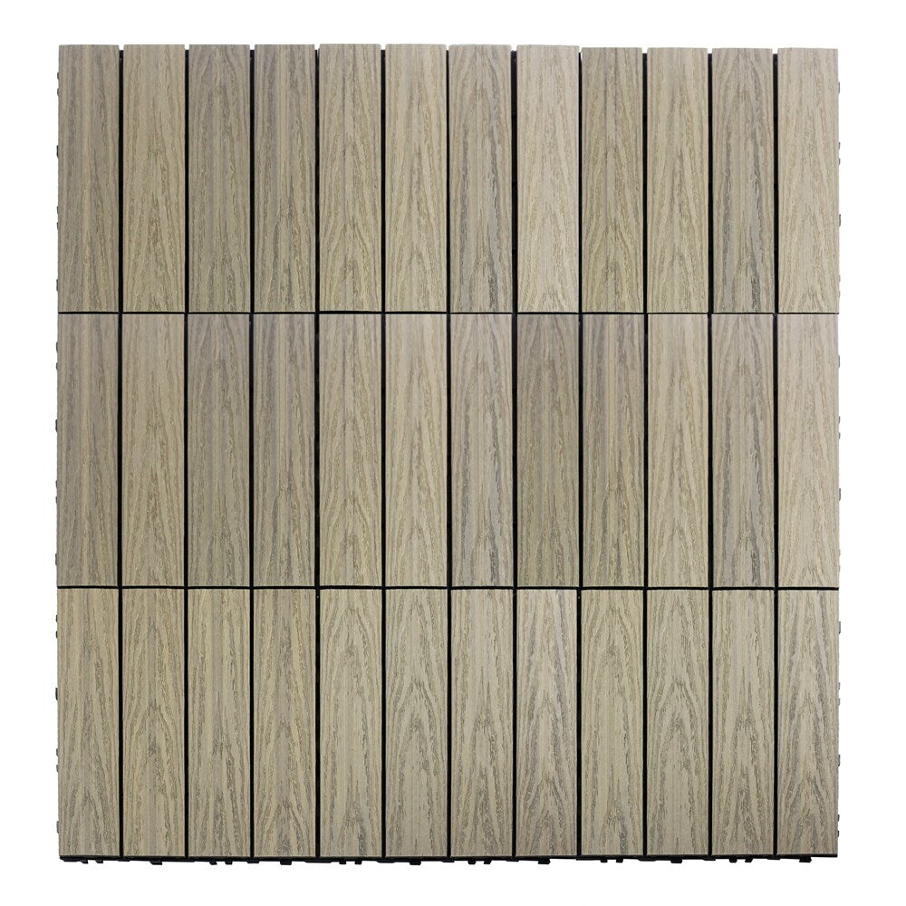 NewTechWood 12-in x 12-in 10-Pack Roman Antique Prefinished Composite Deck Tile (10-sq ft)
