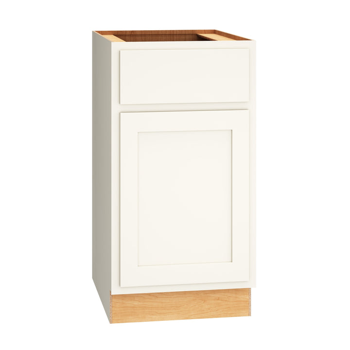 Diamond Express Jamestown 18-in W x 34.5-in H x 24-in D White Partial Overlay 1-Drawer Base Fully Assembled Plywood Cabinet (Recessed Panel Shaker Style)