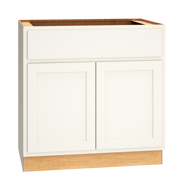 Diamond Express Jamestown 36-in W x 34.5-in H x 24-in D White Partial Overlay 1-Drawer Base Fully Assembled Plywood Cabinet (Recessed Panel Shaker Style)