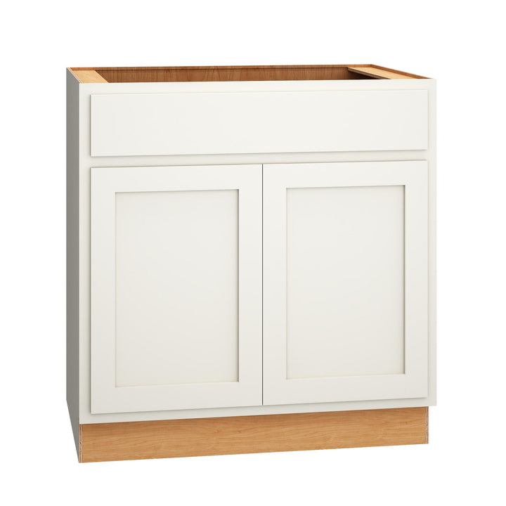 Diamond Express Jamestown 33-in W x 34.5-in H x 24-in D White Partial Overlay 1-Drawer Base Fully Assembled Plywood Cabinet (Recessed Panel Shaker Style)