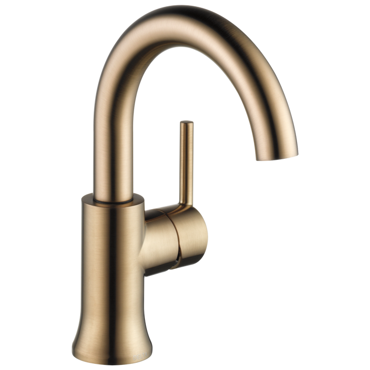 Delta Trinsic Champagne Bronze 1-Handle Single Hole WaterSense Bathroom Sink Faucet with Drain