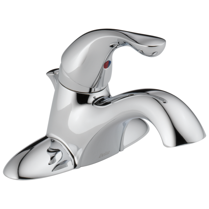 Delta Classic Chrome 1-Handle 4-in Centerset WaterSense Bathroom Sink Faucet with Drain, Mid-Arc