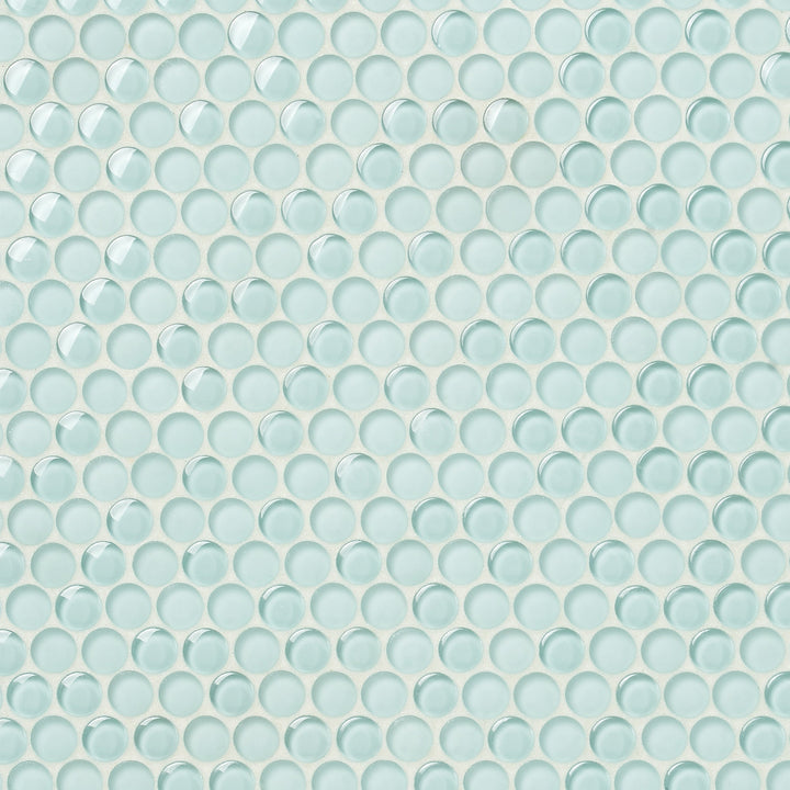 Artmore Tile Lumin Light Green 12-in x 12-in Multi-finish Glass Penny round Mosaic Wall Tile product image