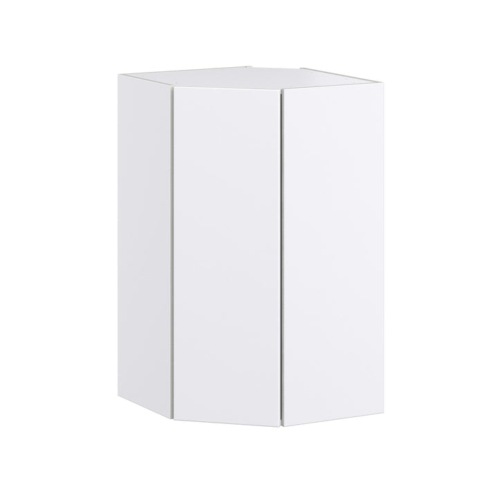 Hugo&Borg Lasalle 24-in W x 40-in H x 14-in D Bright White Slab Diagonal Corner Wall Fully Assembled Cabinet (Flat Panel Slab Style)