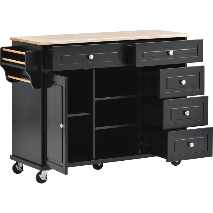 Miki Shinly Black Mdf Base with Mdf Top Rolling Kitchen Island (18.1-in x 52.8-in x 36.2-in)