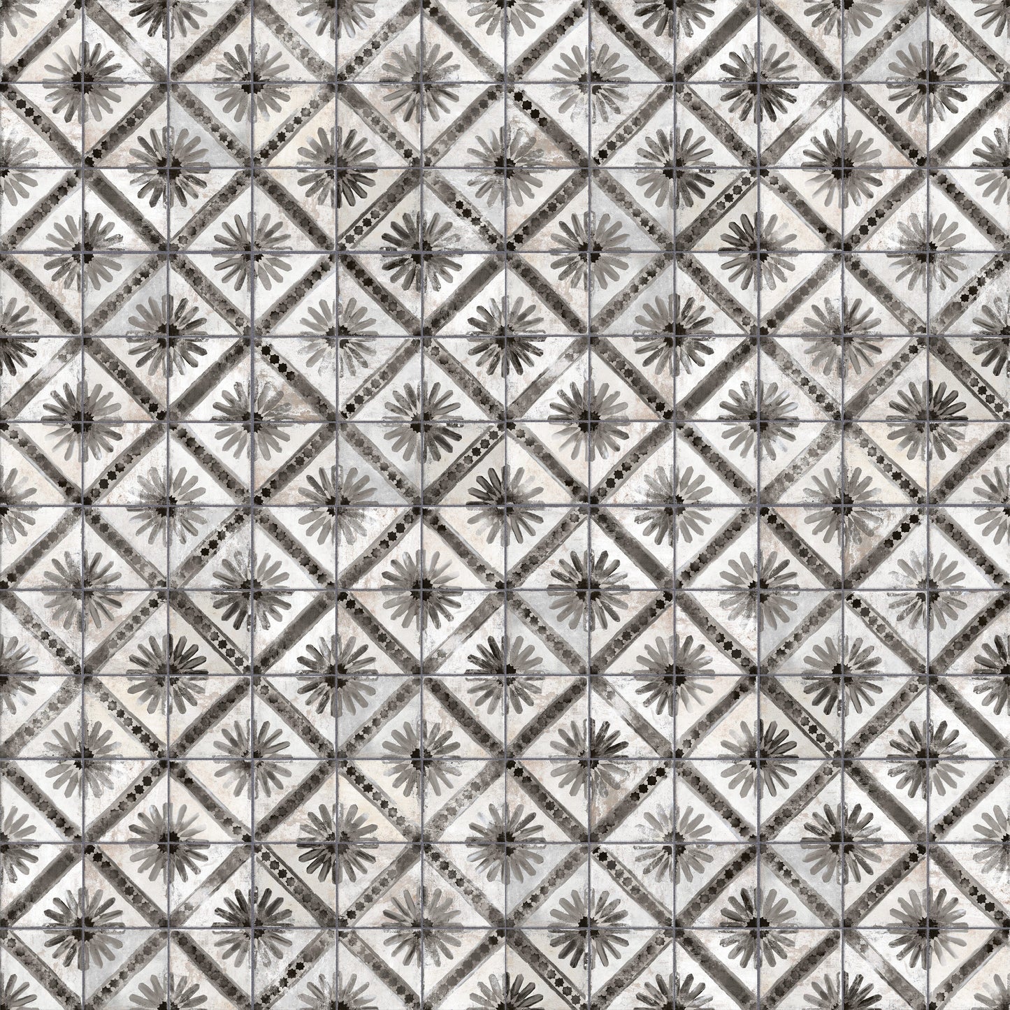 Affinity Tile Harmonia Kings Marrakech Black 13-in x 13-in Matte Ceramic Encaustic Floor and Wall Tile product image