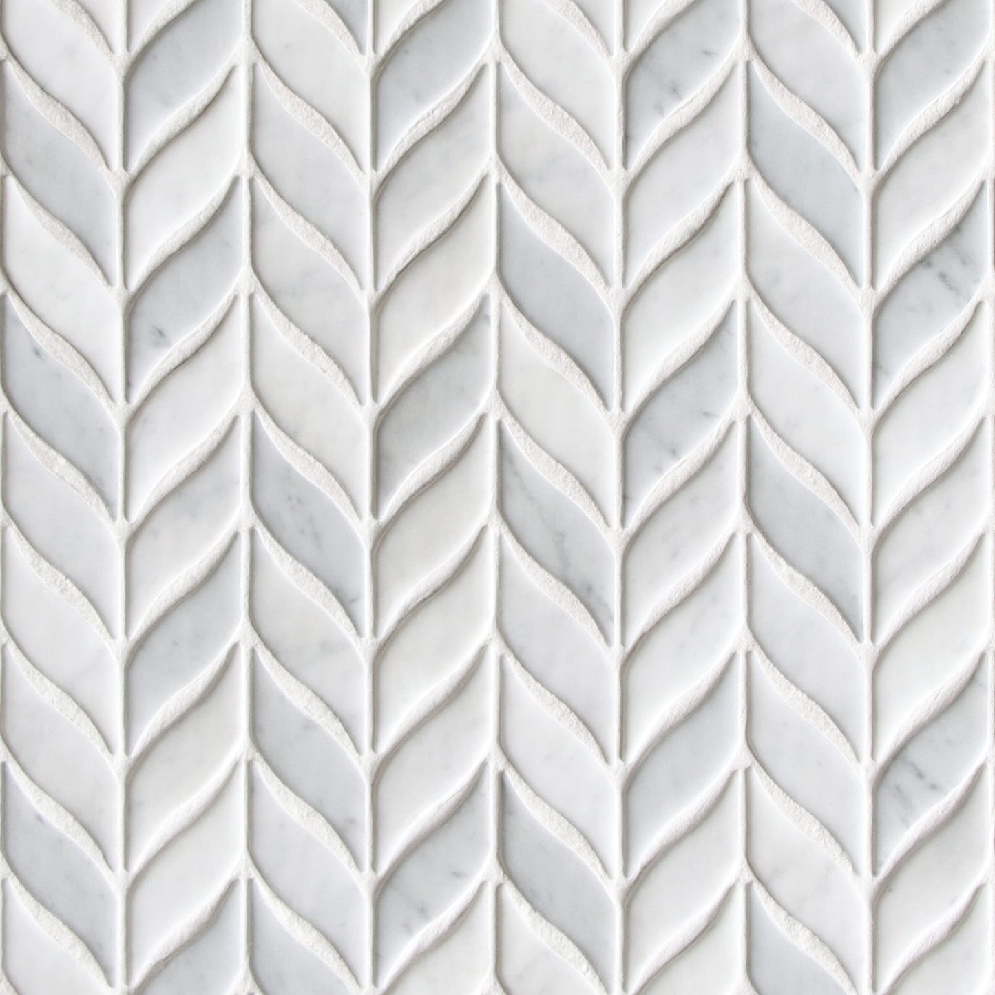 SUNWINGS Tile Carrara White 10-in x 11-in Matte Recycled glass Marble look Mosaic Floor and Wall Tile product image