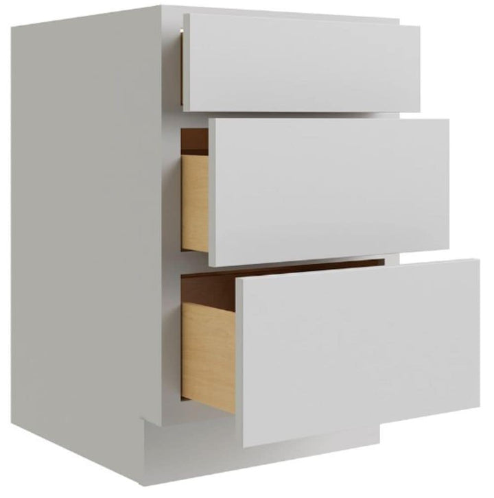 RELIABILT Parkstone 24-in W x 34.5-in H x 24-in D Grey 3-Drawer Base Fully Assembled Plywood Cabinet (Flat Panel Style)