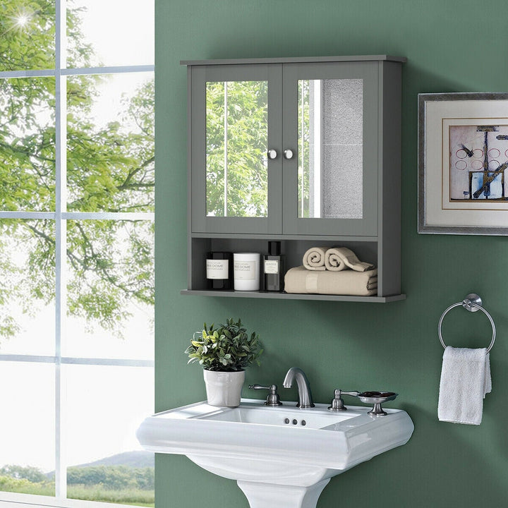 Forclover 22-in x 23-in x 5-in Gray Bathroom Wall Cabinet