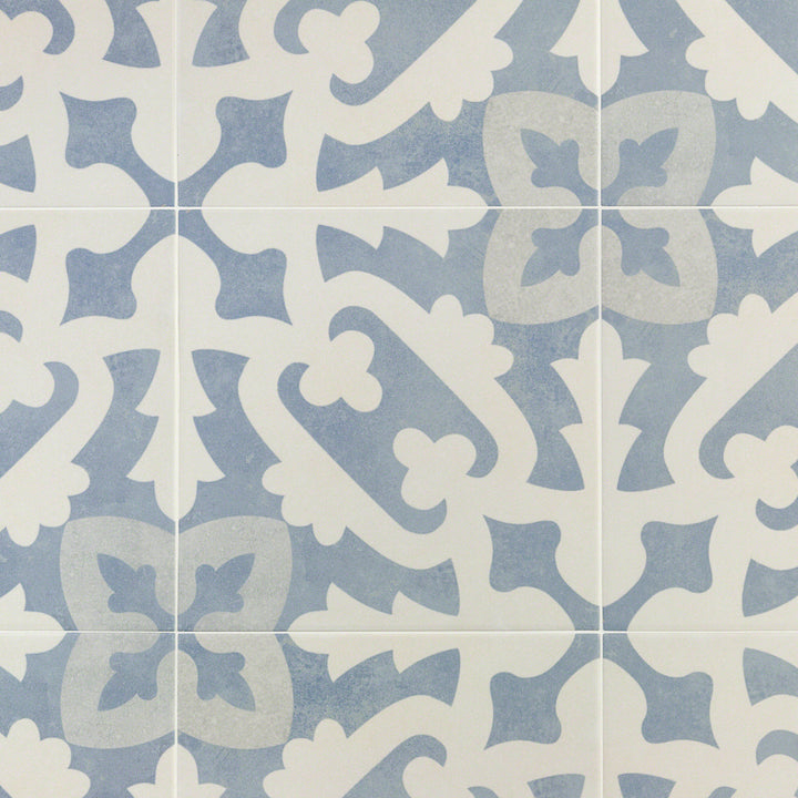 Artmore Tile Magnifico Light Blue 9-in x 9-in Glazed Porcelain Encaustic Floor and Wall Tile product image