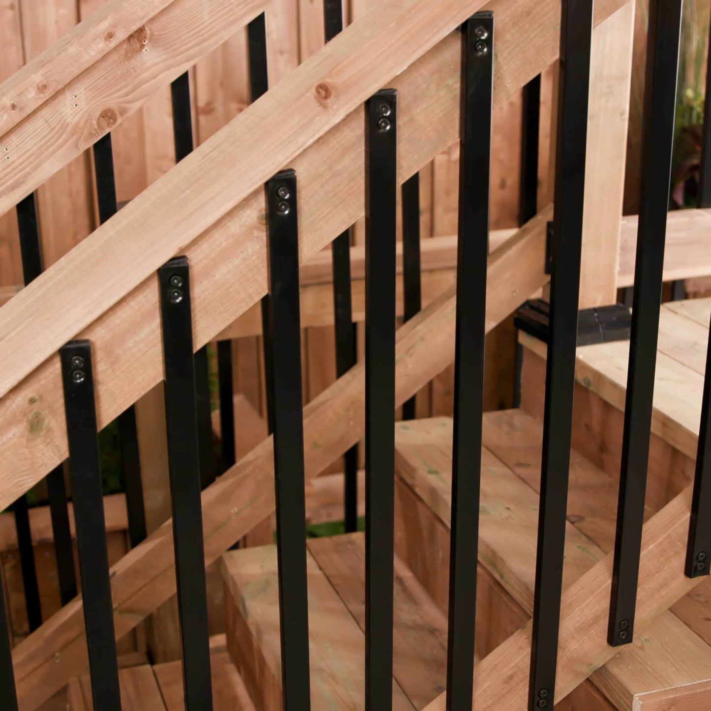 Nuvo Iron 1/2-in x 1-in x 38-in Black Powder Coated Galvanized Steel Rectangular Deck Baluster
