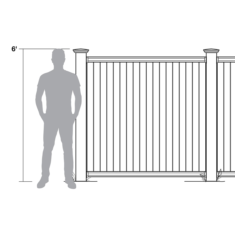 Outdoor Essentials Northport 6-ft H x 6-ft W White Privacy Vinyl Flat-top Fence Panel (Unassembled)