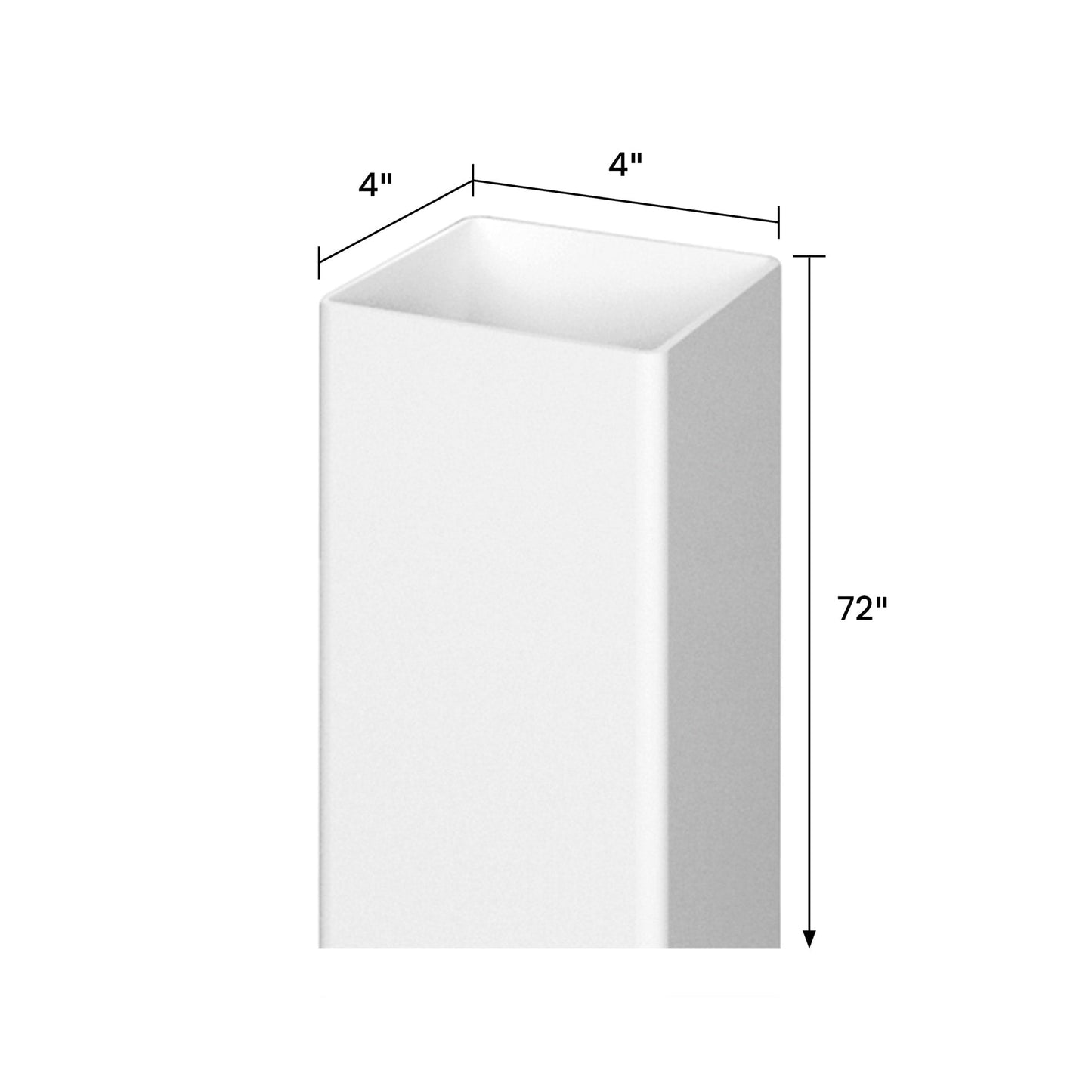 Outdoor Essentials PicketLock 6-ft H x 4-in W White Vinyl Blank Fence Post (Unassembled)