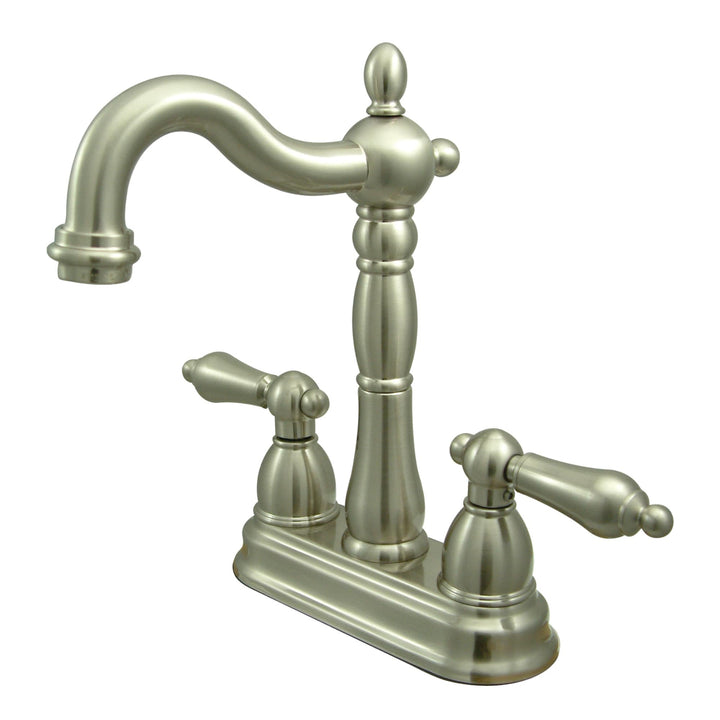 Elements of Design New Orleans Satin/Brushed Nickel 2-Handle Deck-Mount Bridge Kitchen Faucet with Deck Plate