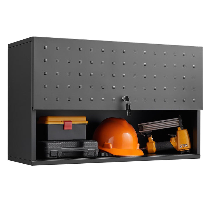 LTMATE 31.5-in W x 19.7-in H Steel Hammered-black Wall-mount Utility Storage Cabinet