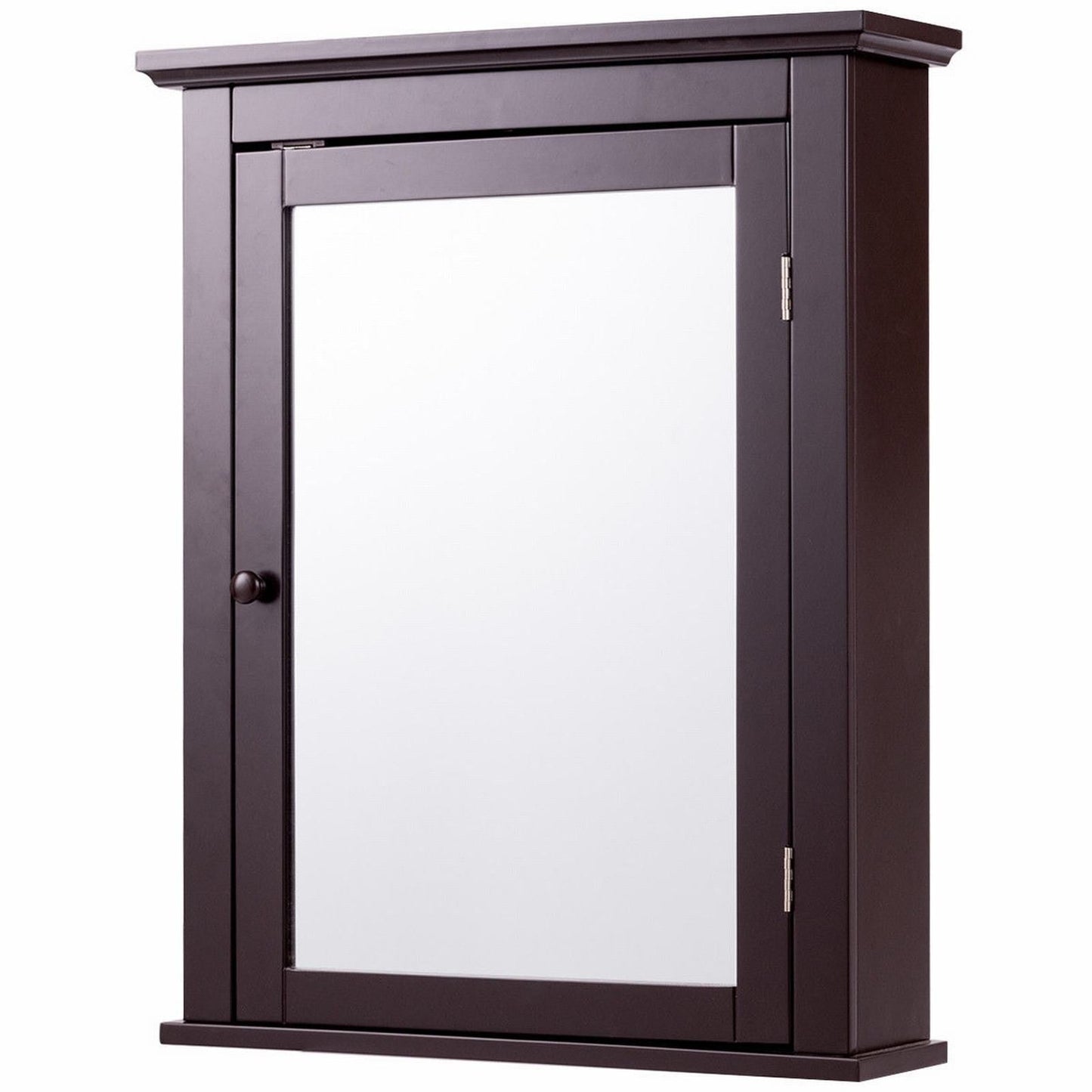 Forclover 22-in x 27-in Surface Mount Brown Mirrored Medicine Cabinet