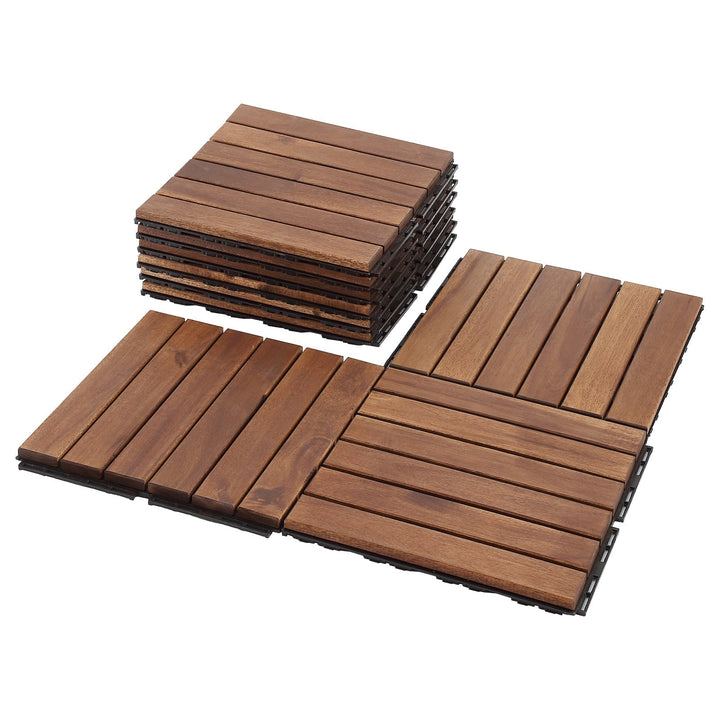 Maocao Hoom 12-in x 12-in Brown Prefinished Pressure Treated Wood Deck Tile (10-sq ft)