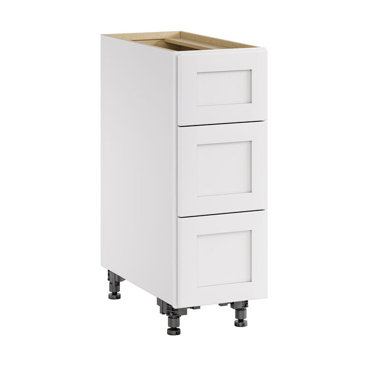 Whalen CLICK-IT Enfield 12-in W x 34.5-in H x 24-in D Classic White Birch 3-Drawer Base Ready To Assemble Plywood Cabinet (Raised Panel Style)