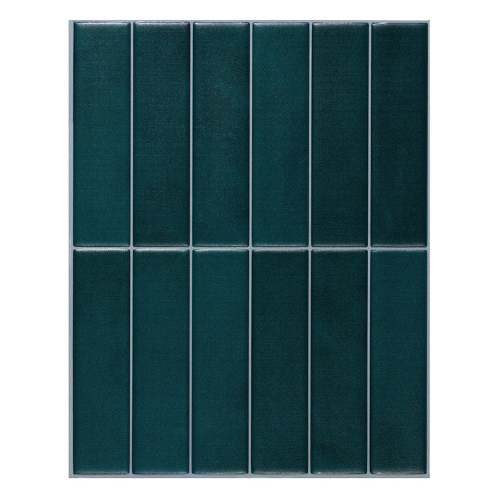 Smart Tiles Morocco Azla Blue 9-in x 12-in Matte Resin Subway Linear Peel and stick Wall Tile product image