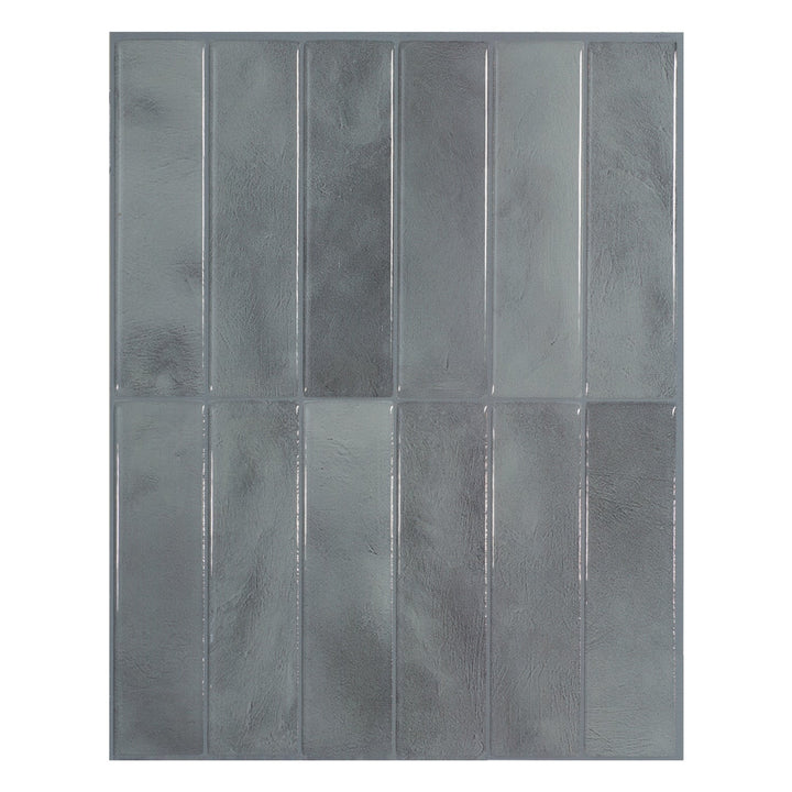 Smart Tiles Morocco Casa Gray 9-in x 12-in Matte Resin Subway Linear Peel and stick Wall Tile product image
