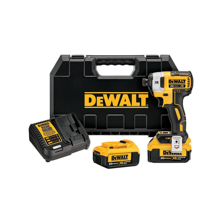 DEWALT XR 20-Volt MAX Brushless Cordless Impact Driver, 3-Speed, with 2 XR 4.0Ah Batteries, Charger & Hard Case