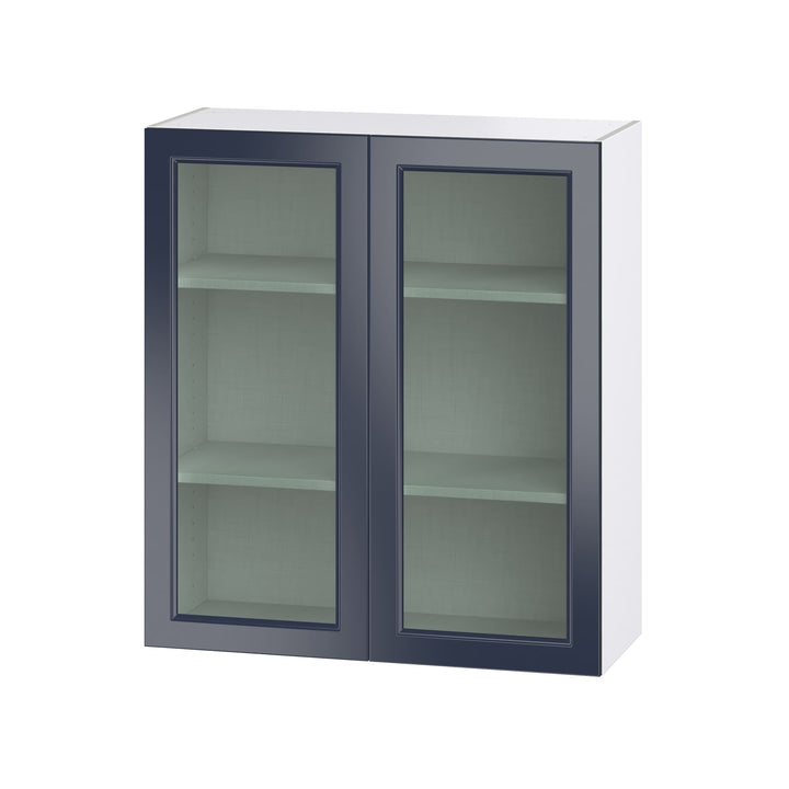 Hugo&Borg Lorette 36-in W x 40-in H x 14-in D Navy Blue Wall Fully Assembled Cabinet (Recessed Panel Shaker Door Style)